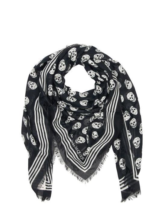 Alexander McQueen: Skull printed pashmina scarf - women_0 | Luisa Via Roma