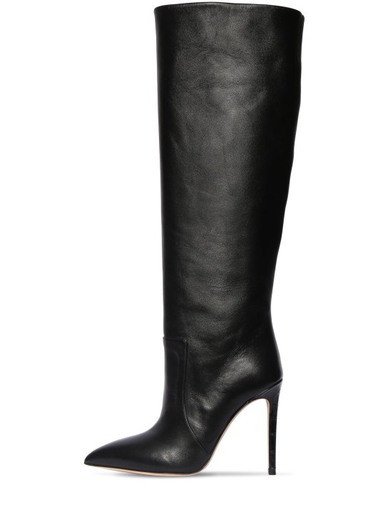 Paris Texas: 105mm Leather tall boots - Black - women_0 | Luisa Via Roma