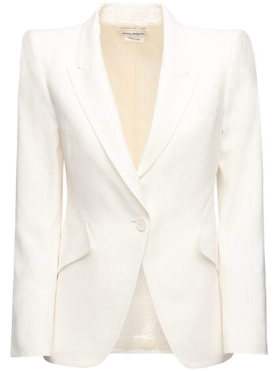 Alexander McQueen: Viscose blend blazer - White - women_0 | Luisa Via Roma