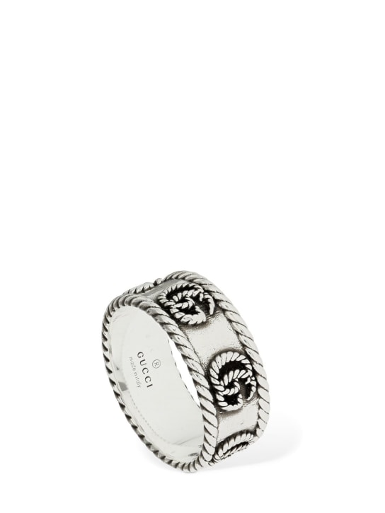 Gucci: 9mm GG braided Marmont thick ring - Silver - women_0 | Luisa Via Roma