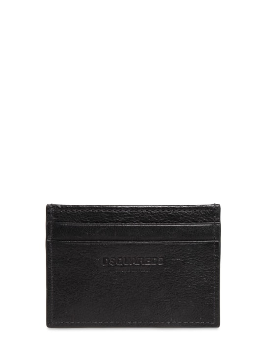 Dsquared2: Icon print leather card holder - men_1 | Luisa Via Roma