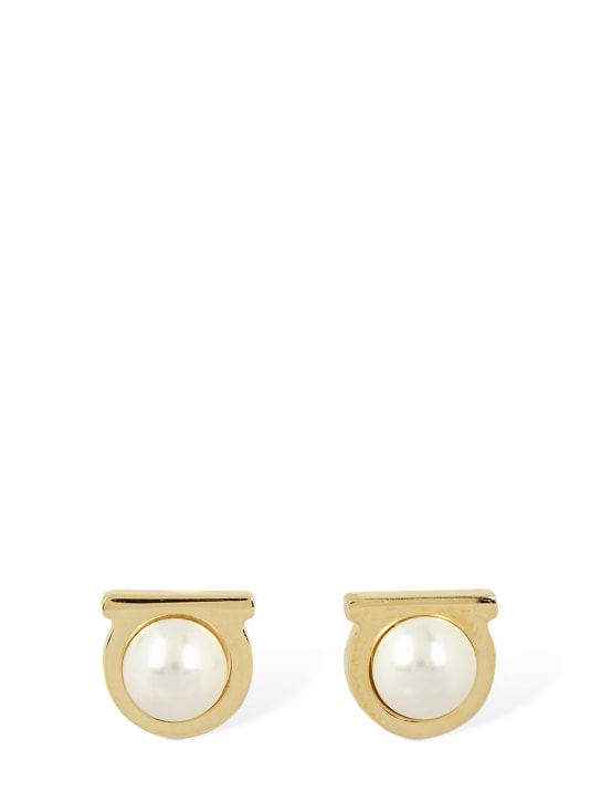 Ferragamo: Orecchini Gancio con perle d’imitazione - women_0 | Luisa Via Roma