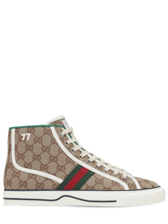 Gucci: GG Canvas-Sneakers „Gucci Tennis 1977“ - Beige - men_0 | Luisa Via Roma