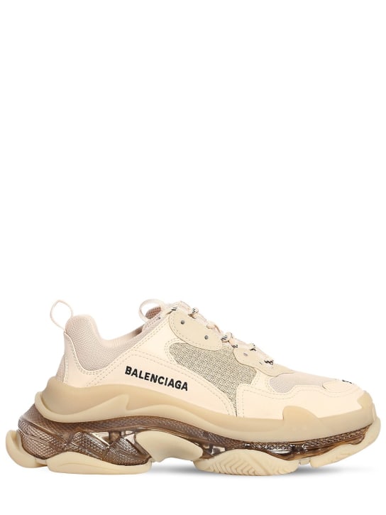 Balenciaga: 60mm Triple S clear sole sneakers - Bej - women_0 | Luisa Via Roma