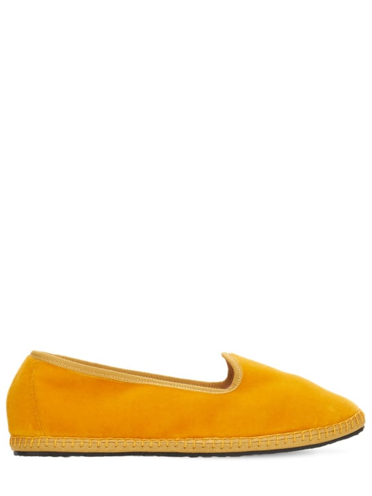 Vibi Venezia: 10mm Doge velvet slippers - Yellow - women_0 | Luisa Via Roma