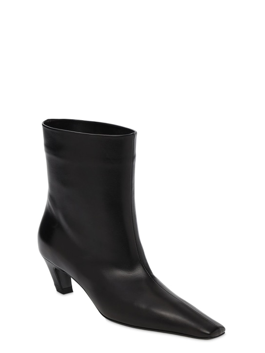 Khaite: 50mm Arizona leather ankle boots - Black - women_1 | Luisa Via Roma