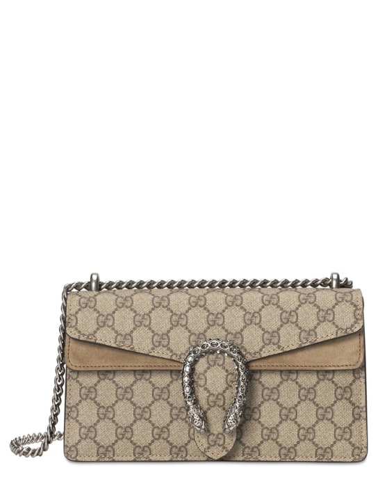 Gucci: Dionysus GG Supreme shoulder bag - Taupe - women_0 | Luisa Via Roma