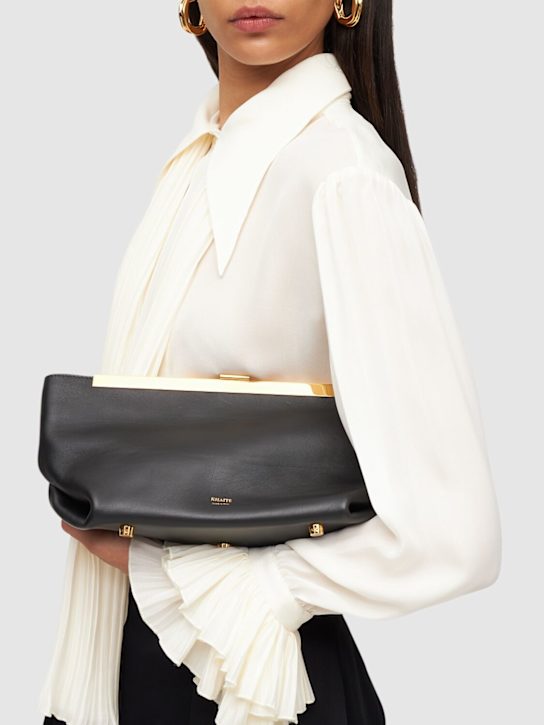 Khaite: Aimee frame leather clutch - women_1 | Luisa Via Roma