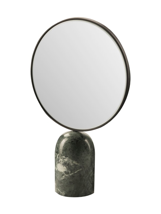 Polspotten: Round mirror w/ green marble - Green - ecraft_0 | Luisa Via Roma