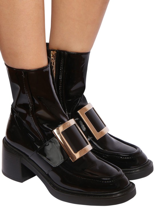 Roger Vivier: STIVALI "VIV RANGERS" IN VERNICE 60MM - Nero - women_1 | Luisa Via Roma