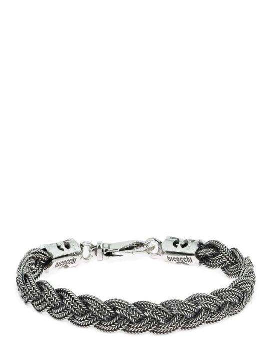 Emanuele Bicocchi: Flat braided chain bracelet - Gümüş - men_0 | Luisa Via Roma