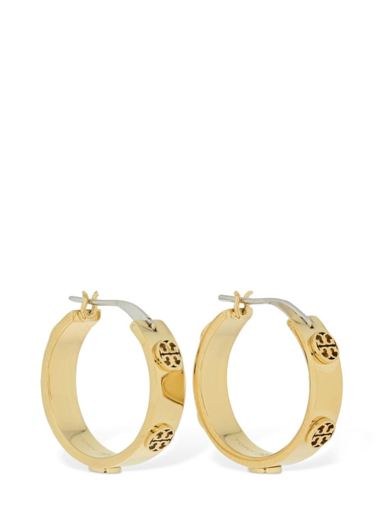 Tory Burch: Miller hoop earrings - Altın Rengi - women_0 | Luisa Via Roma