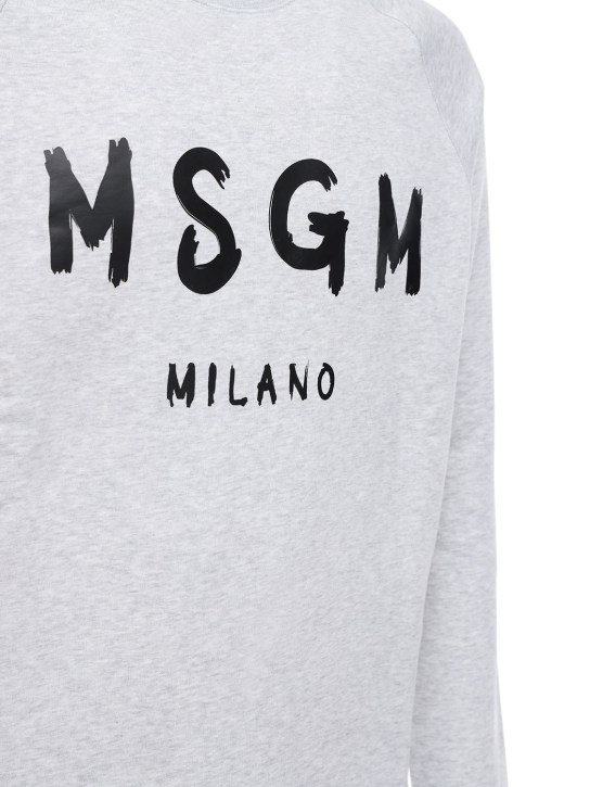 MSGM: Logo print French terry sweatshirt - men_1 | Luisa Via Roma