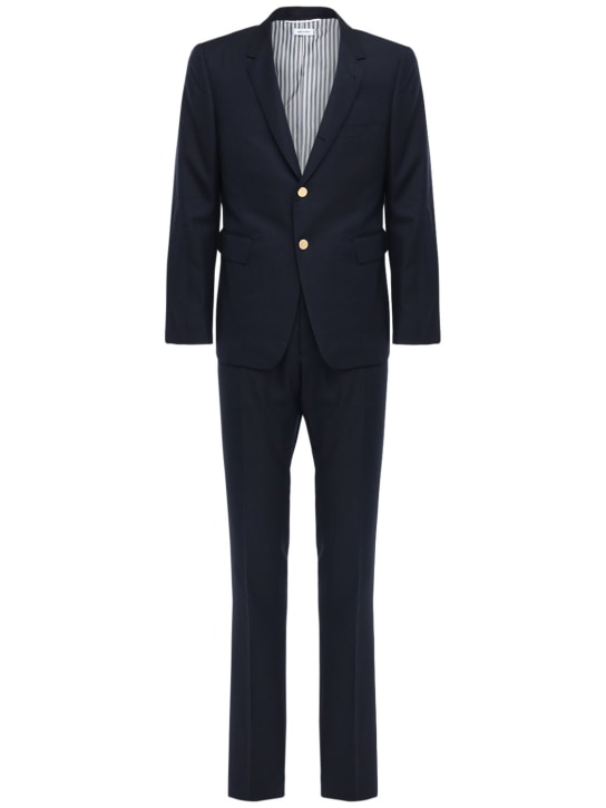 Thom Browne: Light wool gabardine suit - men_0 | Luisa Via Roma