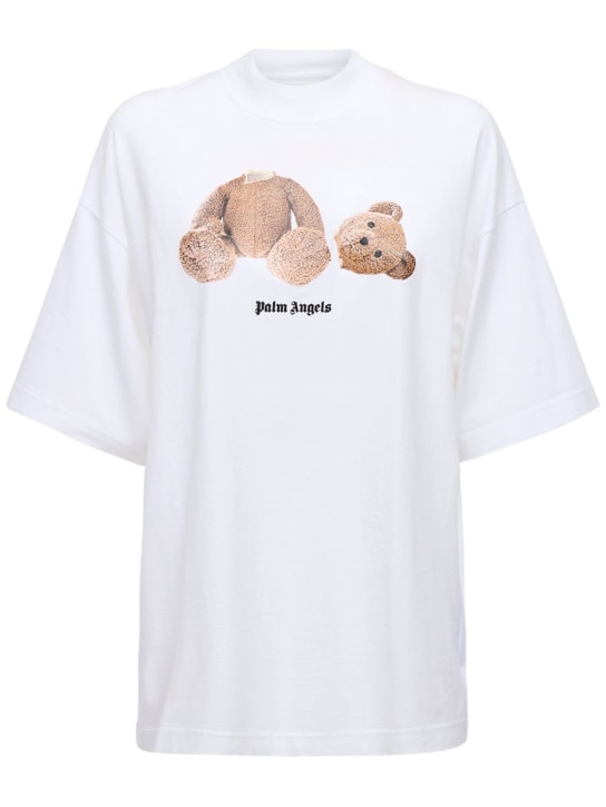 Palm Angels: Bear loose cotton jersey t-shirt - women_0 | Luisa Via Roma
