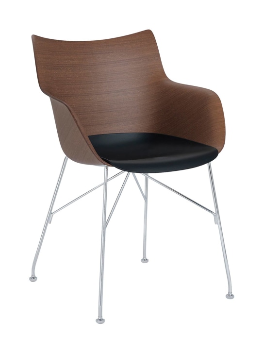 Kartell: Q/Wood armchair - Brown - ecraft_2 | Luisa Via Roma
