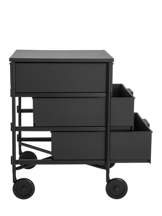 Kartell: Mobil Matt cabinet w/ wheels - Black - ecraft_1 | Luisa Via Roma