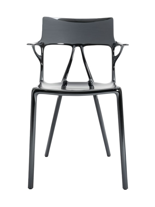 Kartell: Set of 2 AI metal chairs - Titanium - ecraft_0 | Luisa Via Roma