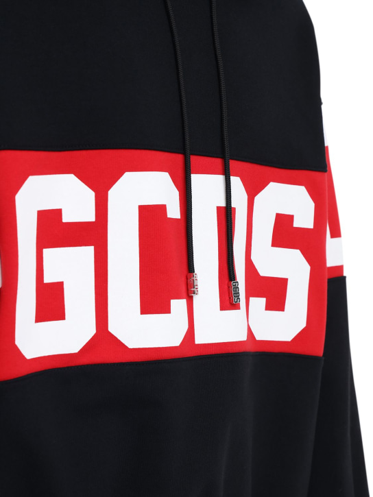 GCDS: Felpa in cotone con cappuccio - men_1 | Luisa Via Roma