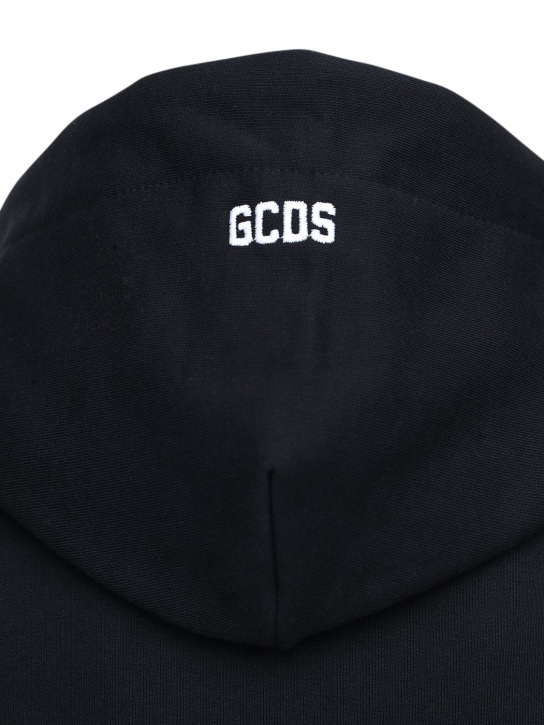 GCDS: Felpa in cotone con cappuccio - men_3 | Luisa Via Roma