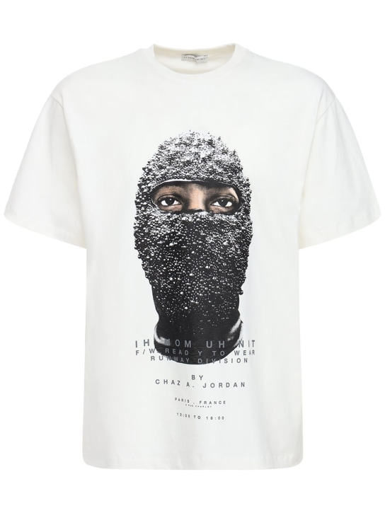 Ih Nom Uh Nit: T-shirt in cotone con stampa - Bianco - men_0 | Luisa Via Roma