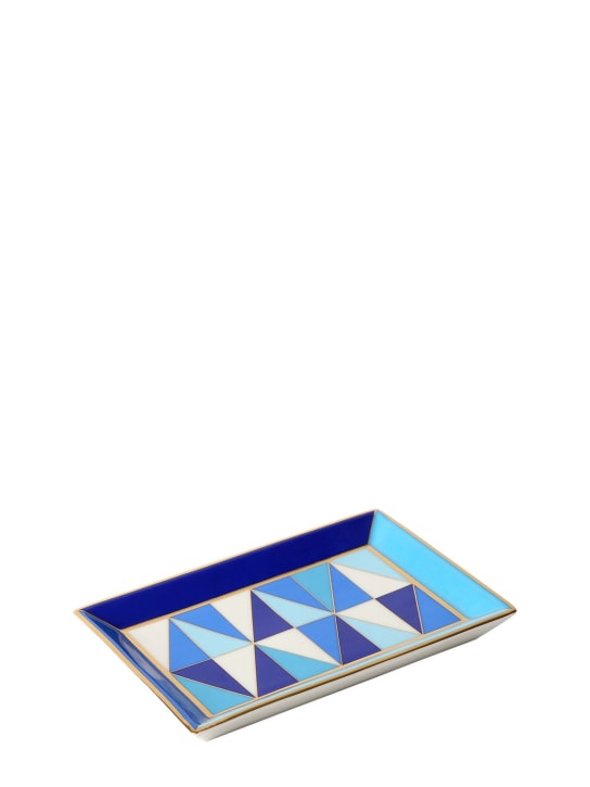Jonathan Adler: Sorrento rectangular porcelain tray - White/Blue - ecraft_4 | Luisa Via Roma