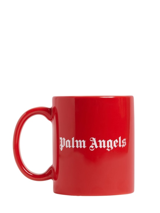 Palm Angels: Becher aus Keramik mit Logo - Rot/Weiß - ecraft_0 | Luisa Via Roma
