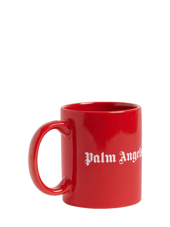 Palm Angels: Becher aus Keramik mit Logo - Rot/Weiß - ecraft_1 | Luisa Via Roma