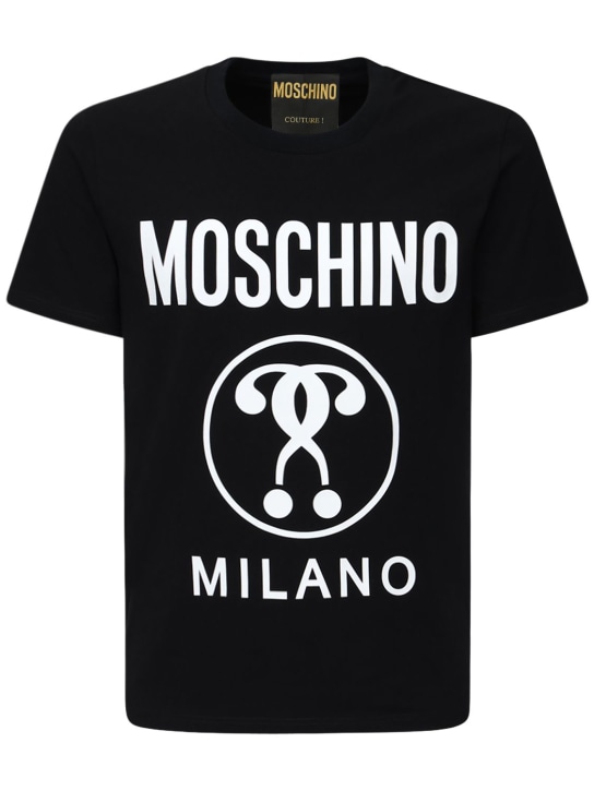 Logo print cotton jersey t-shirt - Moschino - Men | Luisaviaroma