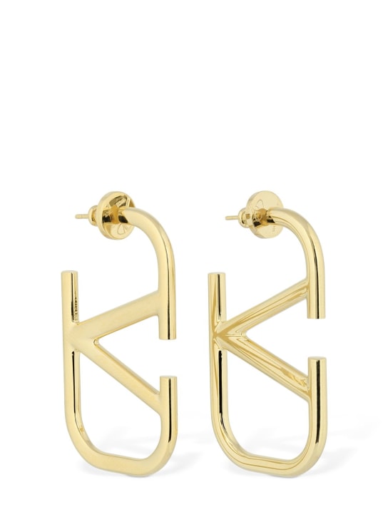 Valentino Garavani: 4.5cm V logo signature earrings - Gold - women_0 | Luisa Via Roma