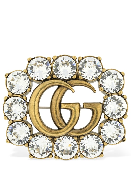 Gucci: Spilla GG Marmont con cristalli - women_0 | Luisa Via Roma