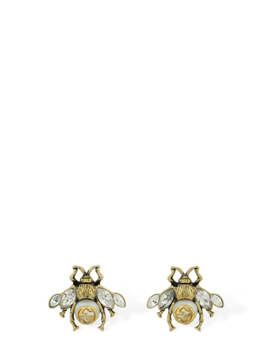 Gucci: Bee motif stud earrings - women_0 | Luisa Via Roma