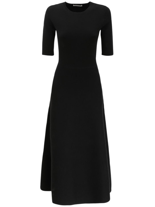 Gabriela Hearst: Seymore wool blend knit midi dress - Black - women_0 | Luisa Via Roma