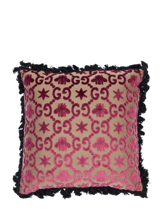 Gucci: GG jacquard cushion - Multicolor - ecraft_0 | Luisa Via Roma
