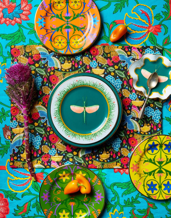La Double J: Set of 6 porcelain desert plates - Multicolore - ecraft_1 | Luisa Via Roma