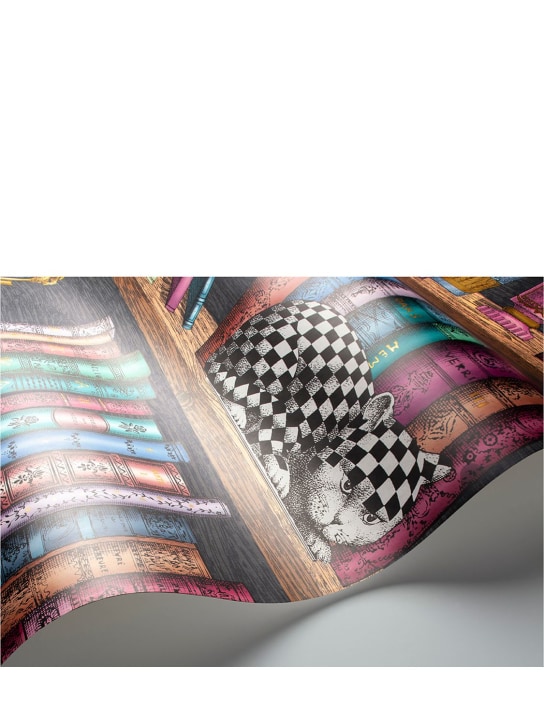 Fornasetti: CARTA DA PARATI “LIBRERIA” - Multicolore - ecraft_2 | Luisa Via Roma