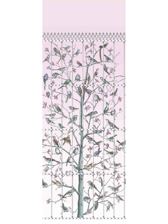 Fornasetti: Papier peint Uccelli - Multicolore/Rose - ecraft_0 | Luisa Via Roma
