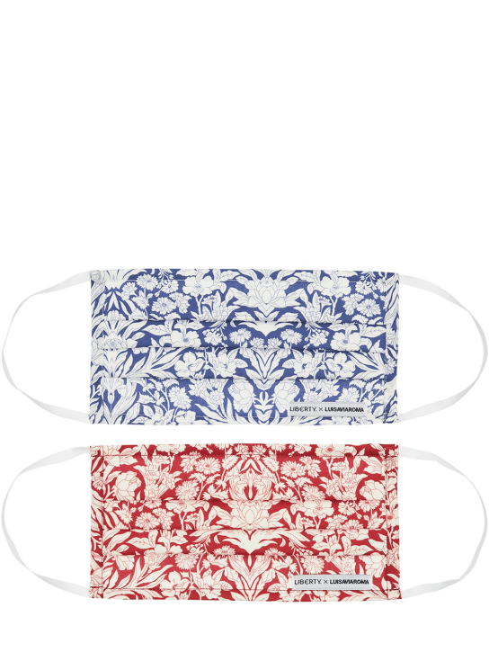 Liberty: LVR Exclusive - Lot de 5 masques Sea Grass - Bleu/Rouge - men_0 | Luisa Via Roma