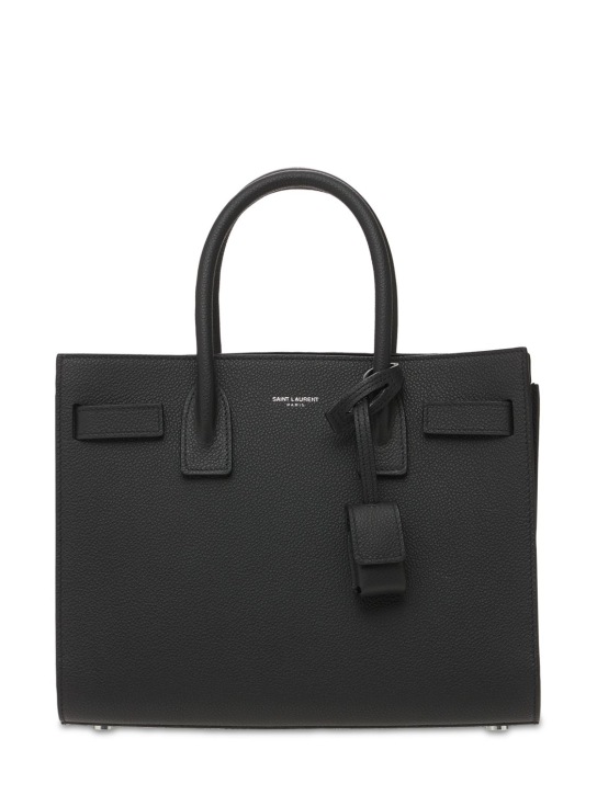 Saint Laurent: Baby Sac De Jour grained leather bag - Black - women_0 | Luisa Via Roma