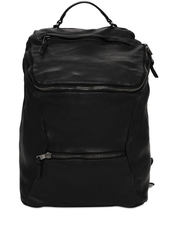 Giorgio Brato: Leather backpack - Siyah - men_0 | Luisa Via Roma