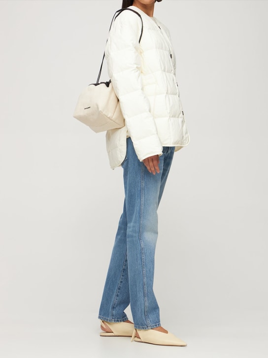 Jil Sander: Small linen & cotton crossbody bag - women_1 | Luisa Via Roma