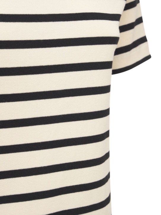 Jil Sander: T-shirt en jersey de coton à rayures - Multicolore - women_1 | Luisa Via Roma