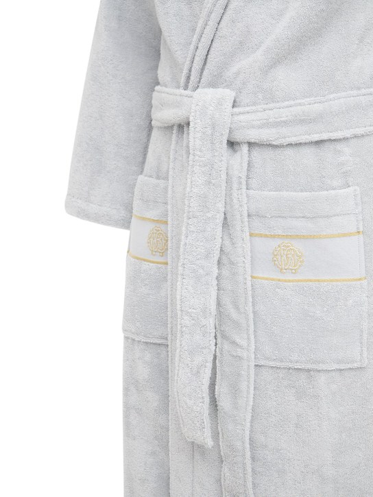 Roberto Cavalli: Gold New cotton bathrobe - Grey - men_1 | Luisa Via Roma