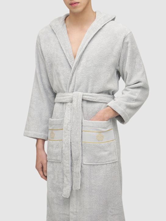 Roberto Cavalli: Gold New cotton bathrobe - Grey - men_2 | Luisa Via Roma