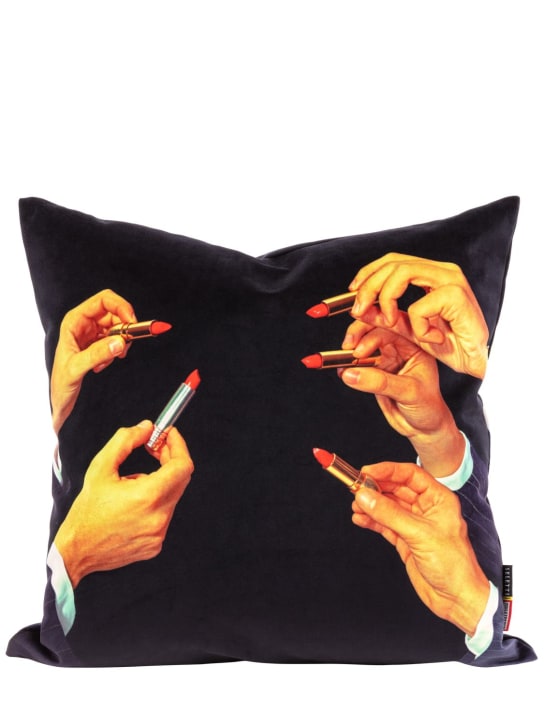 Seletti: Lipstick black cushion - Black - ecraft_2 | Luisa Via Roma