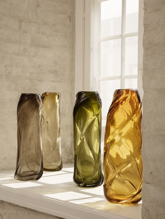 Ferm Living: Tall Water Swirl glass vase - Grey - ecraft_1 | Luisa Via Roma