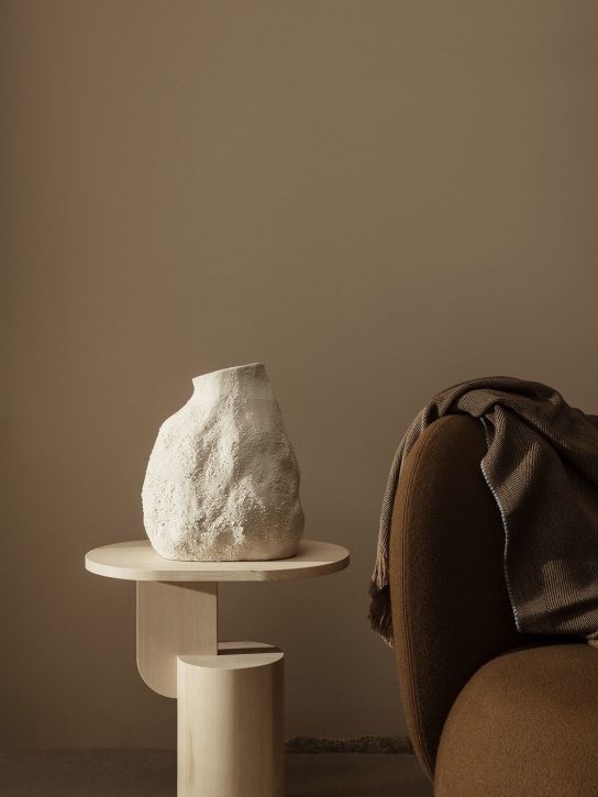 Ferm Living: Medium Vulca stone vase - Beige/White - ecraft_2 | Luisa Via Roma