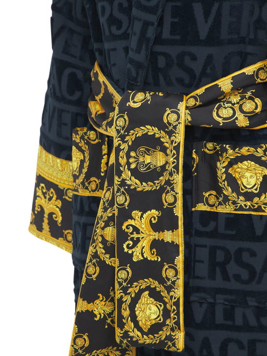 Versace: Barocco & Robe bathrobe - Blue - ecraft_1 | Luisa Via Roma