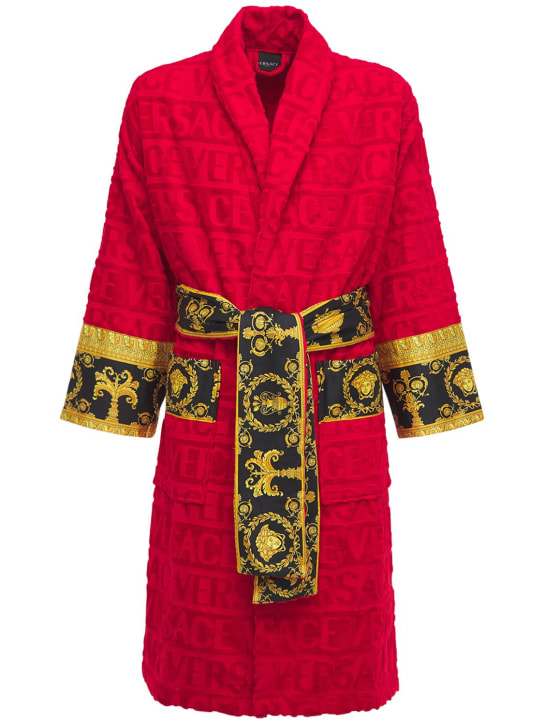 Versace: Barocco & Robe bathrobe - Red - men_0 | Luisa Via Roma