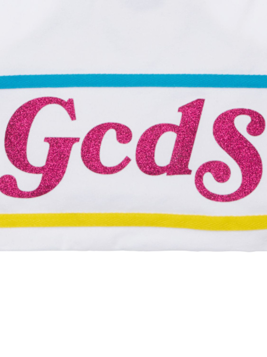 GCDS: TANK TOP CROPPED IN JERSEY STRETCH - Bianco - kids-girls_1 | Luisa Via Roma